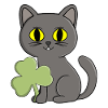 Charme trèfle trèfle chat gris