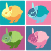 Kaninchen Pop-Art Farbblock-Set