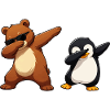 Bear and Penguin Dabbing Charm