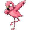 Flamingo Pink Cartoon Dabbing
