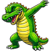 Dabbing Cartoon Crocodile