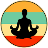 Yoga Retro Sunset Meditation Silhouette Zen