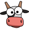 Cow Face Comic with Big Eyes