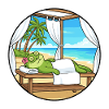 Beach Spa Frog Amphibian Relaxing Art