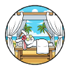 Beach Spa Bunny Rabbit Relaxing Art
