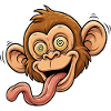 Playful Monkey Caricature with Tongue