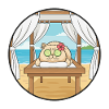 Beach Spa Cat Kitten Relaxing Art