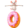 Mouse balancing on donut – Sweet motif