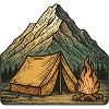 Mountain Tent Campfire Adventure