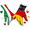 Italy Germany Flag Holding Hands Used
