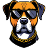 Cool dog with sunglasses and gold chain motif