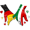 Germany Italy Flag Holding Hands Used