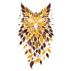 Golden Owl Leaf Pattern