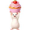 Cute Mouse with Strawberry Cupcake