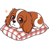 Sleeper Dog on Plaid Cushion