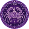 Krebs Sternzeichen Ornament im Lila