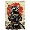 Samurai Waschbär Japanisches Ukiyo-e-Racoon Retro 