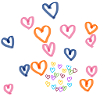 Bunte Herzenreihe Muster