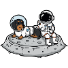 Astronaut Dog Dachshund Moon Space