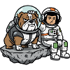 Astronaut Dog Bulldog Space Humor
