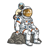 Siamese Cat Astronaut Space Companion
