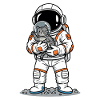 Chat Gris Astronaute Espace Câlin Mignon