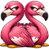 Cute Flamingo Cartoon Friendship Twins Fun