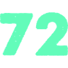 Neon Number 72 Mint Graphic