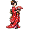 Geisha in cherry blossom kimono
