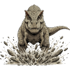 Un T-rex jaillit du sol