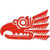 Red tribal bird head