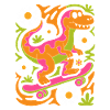 Dino Skateboard Floral Splendour