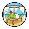 Beach Spa Frog Amphibian Relaxing Art
