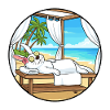 Beach Spa Rabbit Bunny Relaxing Art