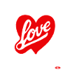 Red Love Heart Script Design