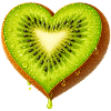 Juicy Kiwi in Heart Shape Illustration