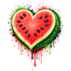 Juicy Watermelon in Heart Shape Illustration