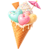 Herz Eis in Waffel Illustration 