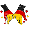 Germany flag holding hands used