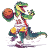 Basketball Dinosaur T-Rex Basketball Player