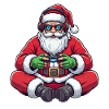 Gamer Weihnachtsmann Spielt Videospiel-Controller