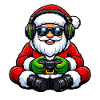 Gamer Weihnachtsmann Spielt Videospiel-Controller