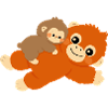 Baby Monkey and plushie