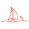 Sketch of a red boat