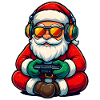 Gamer Weihnachtsmann Spielt Videospiel-Controller