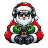 Gamer Weihnachtsmann Spielt Videospiel-Controller