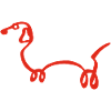 Minimalistischer Roter Wursthund