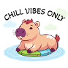 Cute Capybara - Water Glow on Surfboard