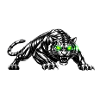 Black Tiger with Neon Eyes