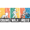 Ramper, marcher, moto, moto divertente, drôle